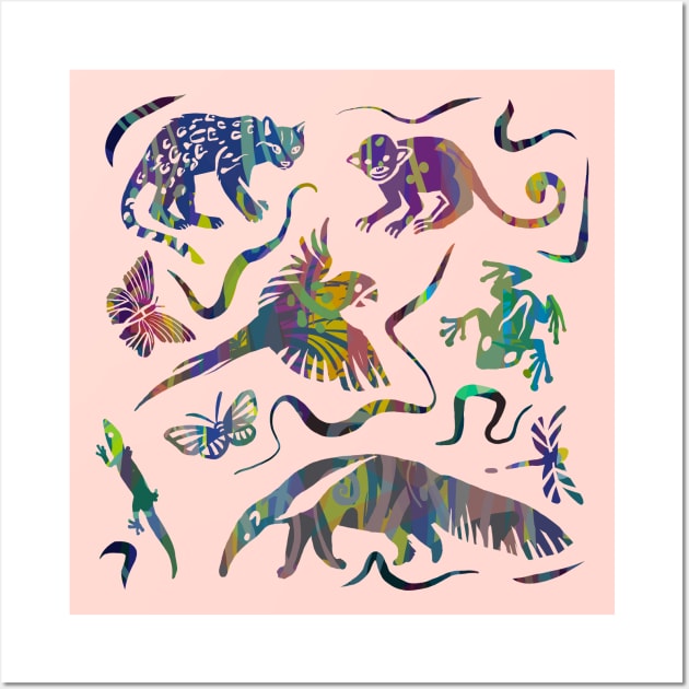 Amazon Rainforest Animals and Colorful Jungle Wildlife Wall Art by ELMayer